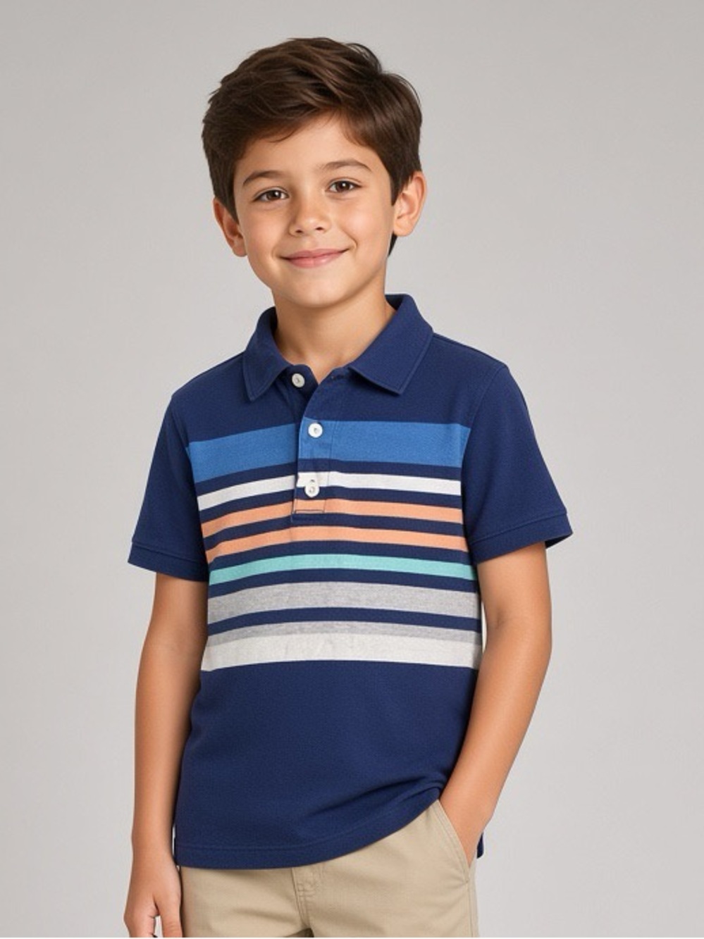 CARTERS Blue Striped Polo